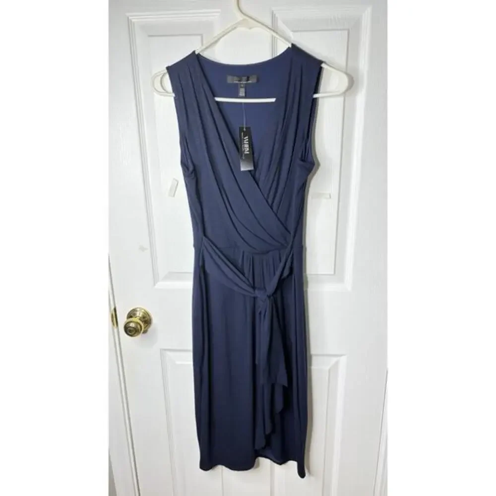 NWT $130 White house black market Dress Sleeveless Wrap Dress Womens WHBM 2